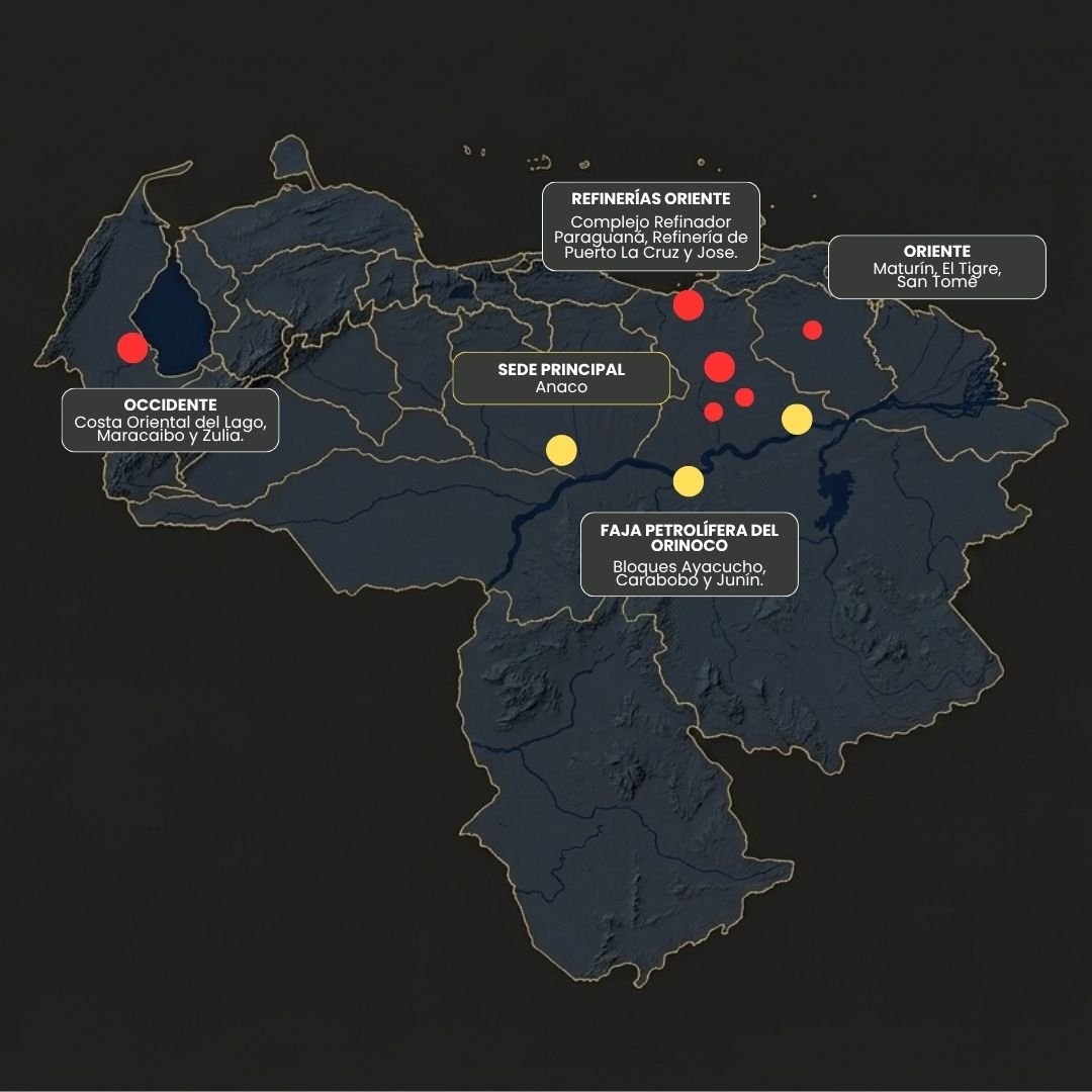 Mapa de Venezuela - Cobertura Inspection Work C.A.